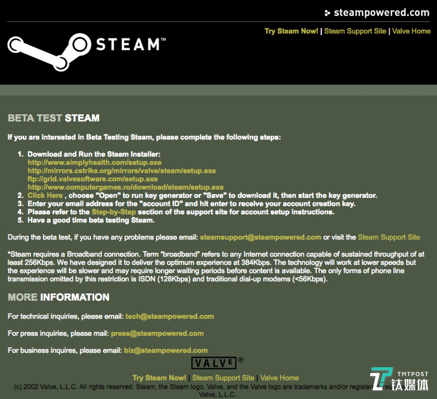 2002ʱ Steam ԰湫